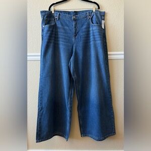 NEW 2025 GAP Baggy Mid Rise Jeans Wide Leg Cotton Lyocell 35 / 20R